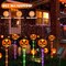 12-Pack Pumpkin Solar Lights for Outdoor Halloween Decorations, Green Orange and Purple Halloween Lights, Light up Jack O Lantern Pumpkins, Solar Garden Lights for Pathway Yard Party Decor